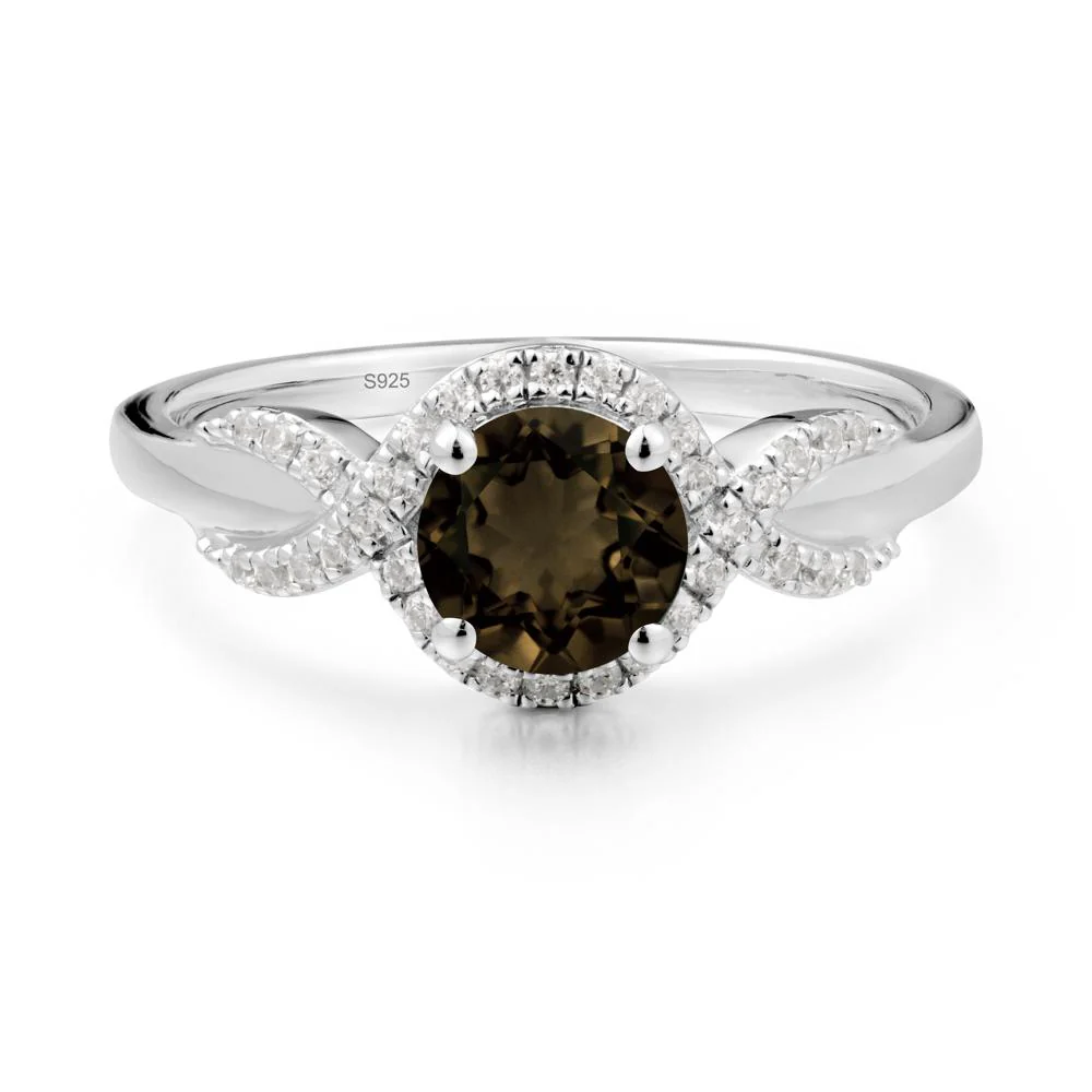 Twist Band Smoky Quartz Engagement Ring - Image 5