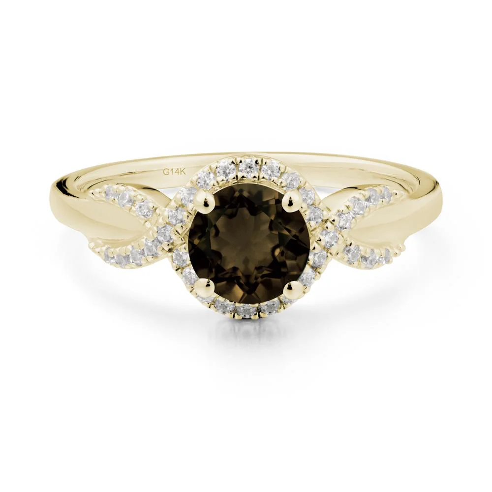 Twist Band Smoky Quartz Engagement Ring - Image 7