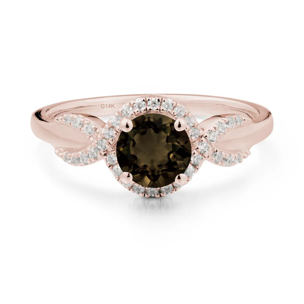 Twist Band Smoky Quartz Engagement Ring - Image 9