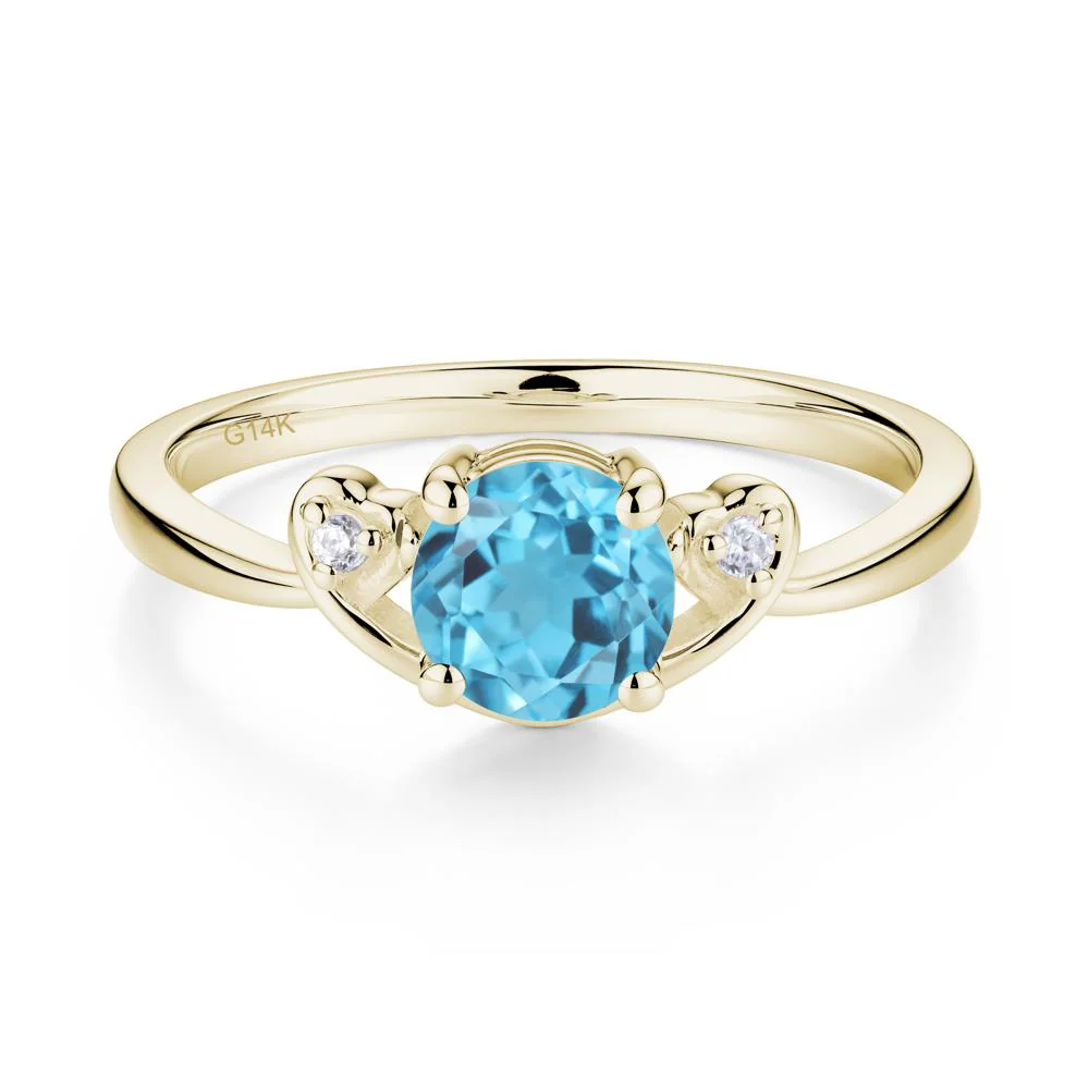 Twist Band Swiss Blue Topaz Promise Ring - Image 3