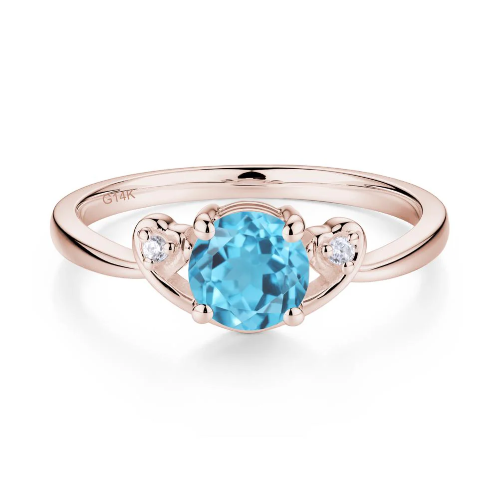 Twist Band Swiss Blue Topaz Promise Ring - Image 4