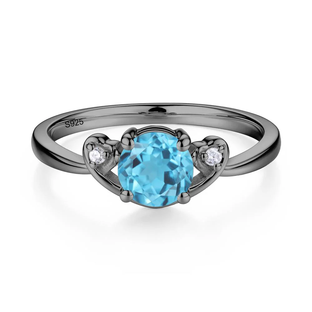 Twist Band Swiss Blue Topaz Promise Ring - Image 5