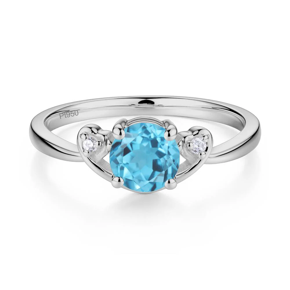 Twist Band Swiss Blue Topaz Promise Ring - Image 6