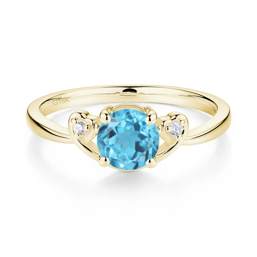Twist Band Swiss Blue Topaz Promise Ring - Image 7