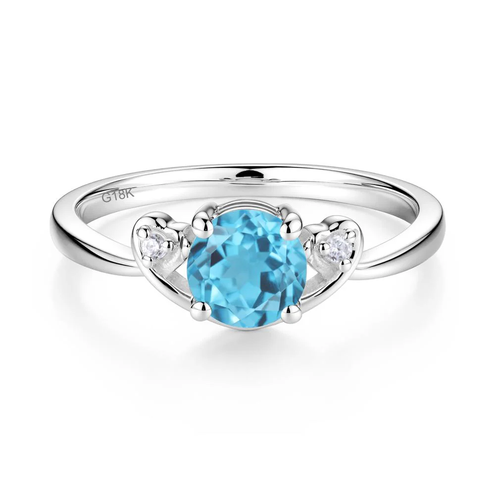 Twist Band Swiss Blue Topaz Promise Ring - Image 8