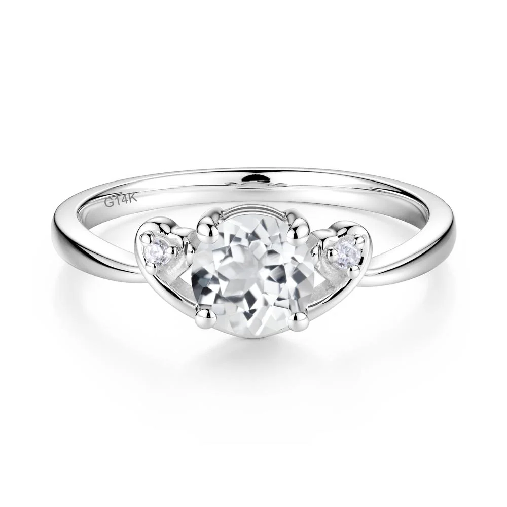 Twist Band White Topaz Promise Ring - Image 3
