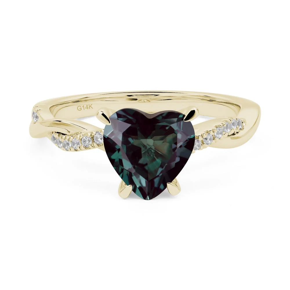 Twisted Heart Shaped Alexandrite Ring - Image 5