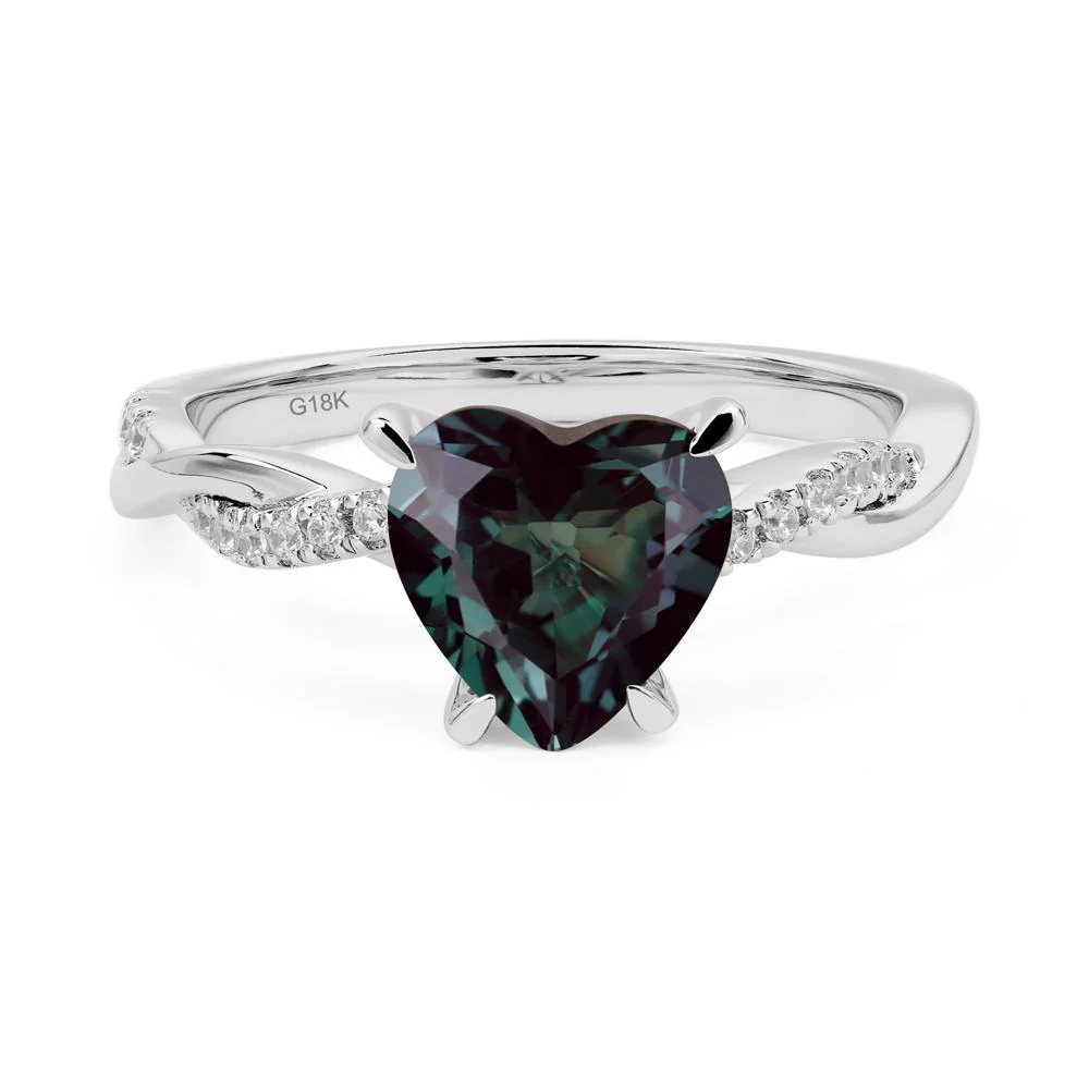 Twisted Heart Shaped Alexandrite Ring - Image 7