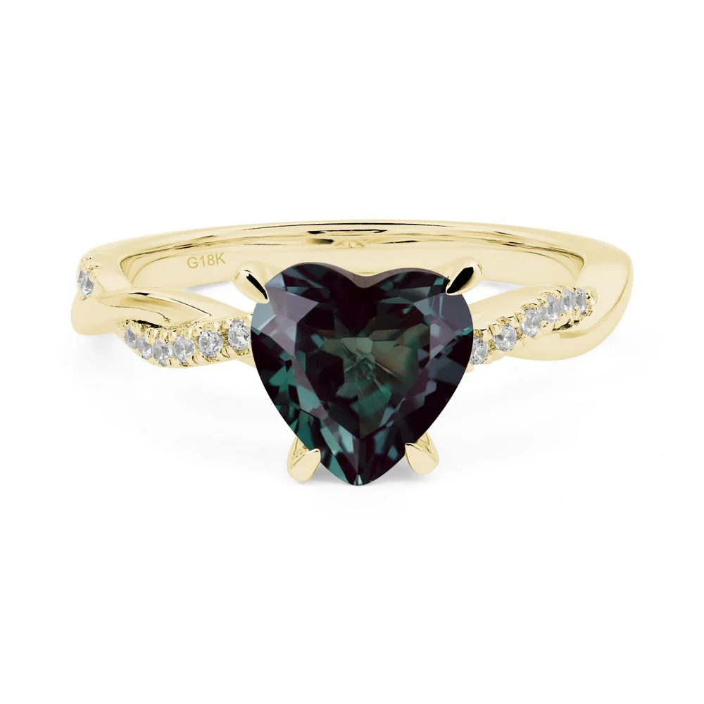 Twisted Heart Shaped Alexandrite Ring - Image 8