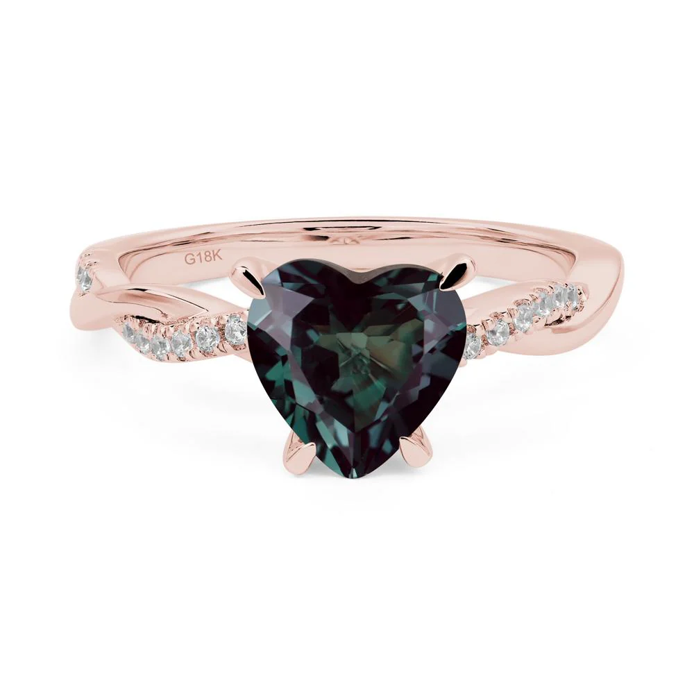 Twisted Heart Shaped Alexandrite Ring - Image 9