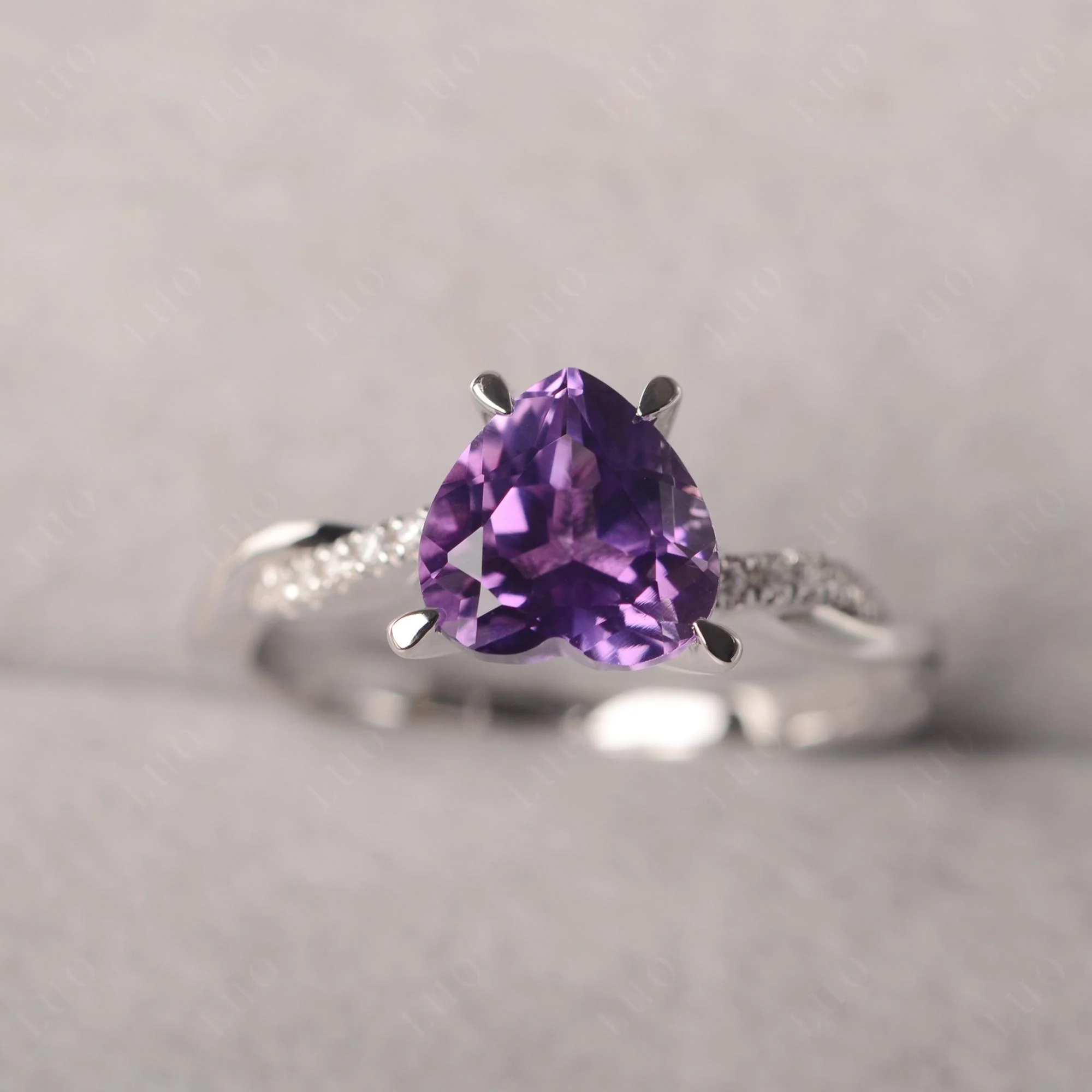 Amethyst Heart Twist Ring - Image 10