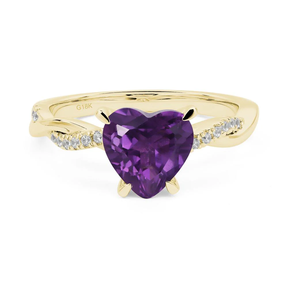 Amethyst Heart Twist Ring - Image 8