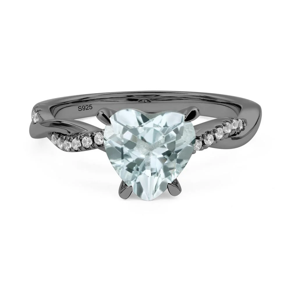Aquamarine Twisted Shank Engagement Ring