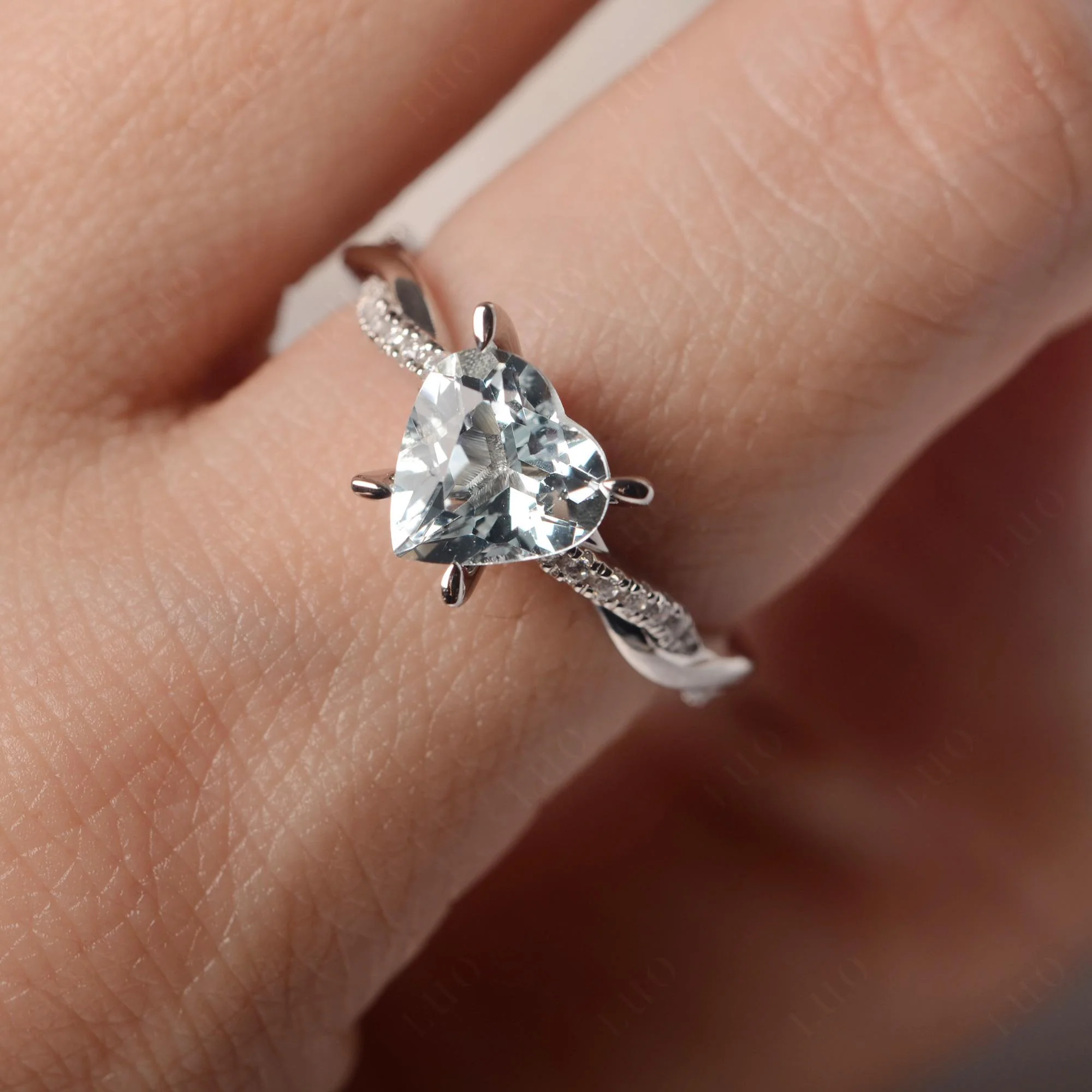 Aquamarine Twisted Shank Engagement Ring - Image 14