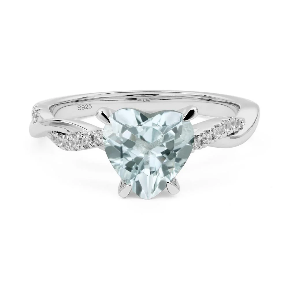 Aquamarine Twisted Shank Engagement Ring - Image 2