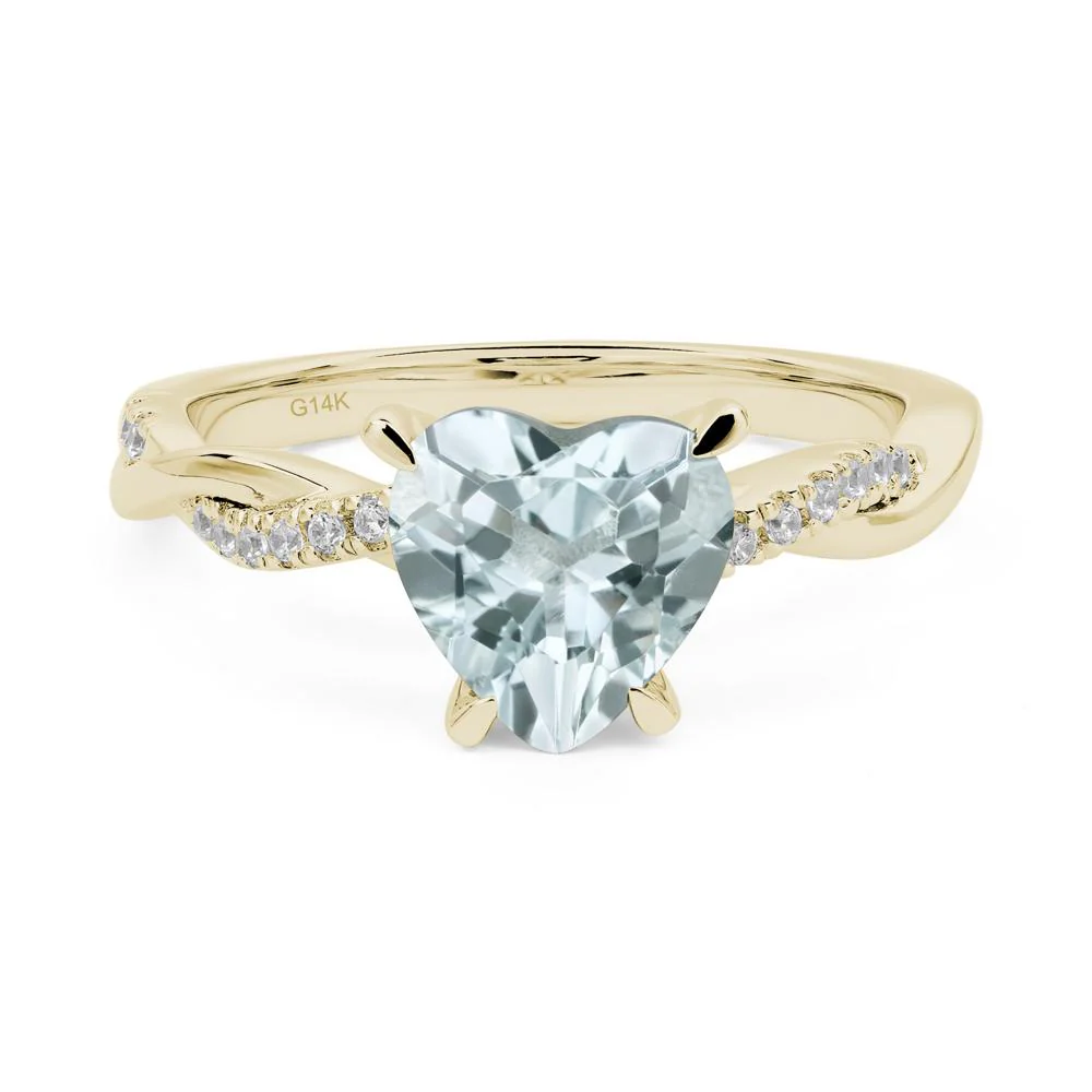 Aquamarine Twisted Shank Engagement Ring - Image 4