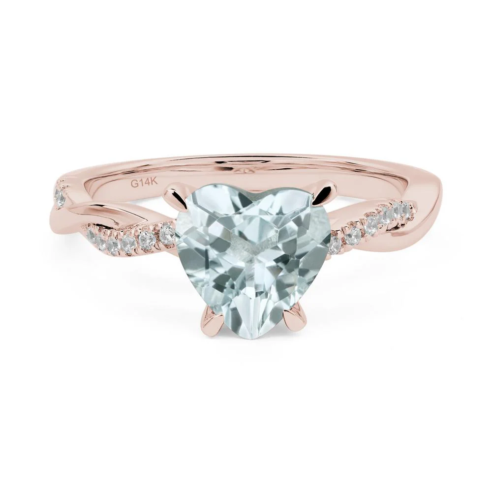Aquamarine Twisted Shank Engagement Ring - Image 5