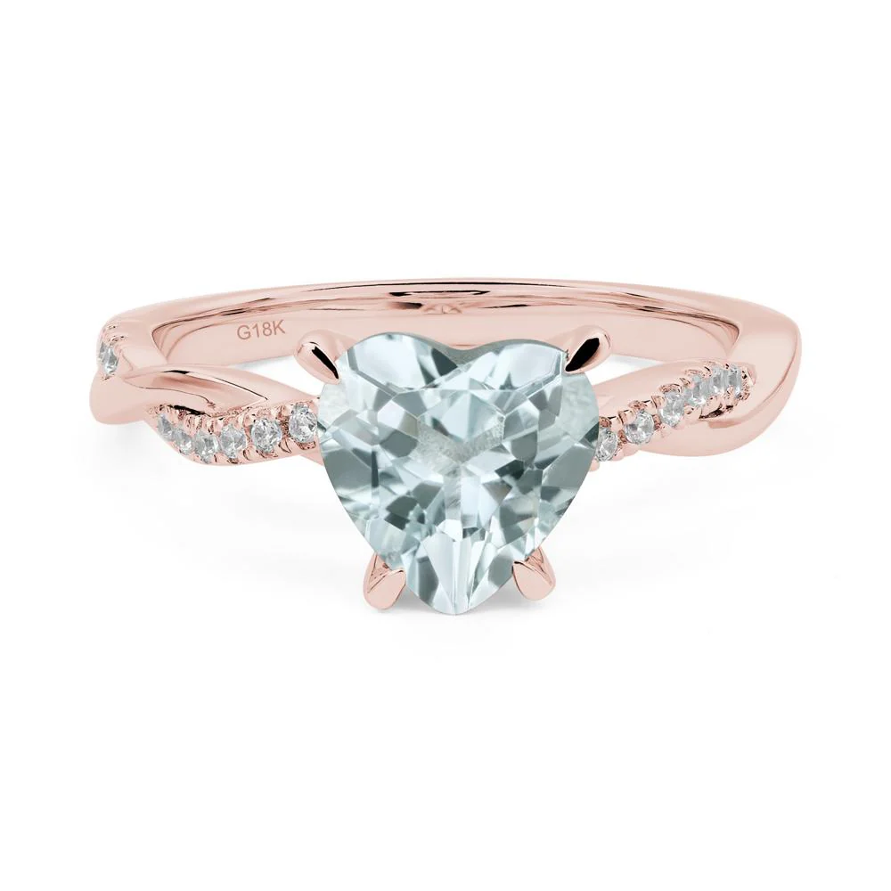 Aquamarine Twisted Shank Engagement Ring - Image 9