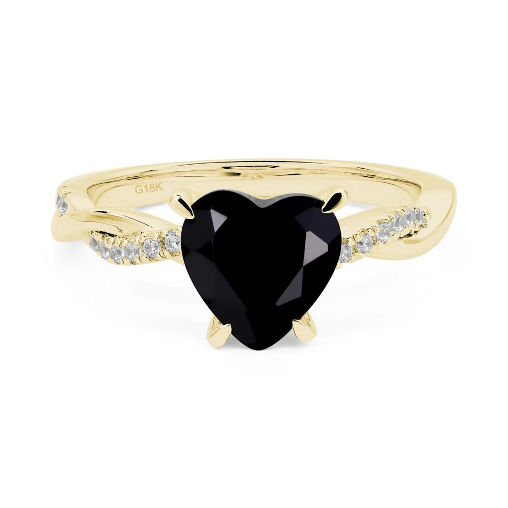 Black Spinel Twisted Pave Engagement Ring - Image 8