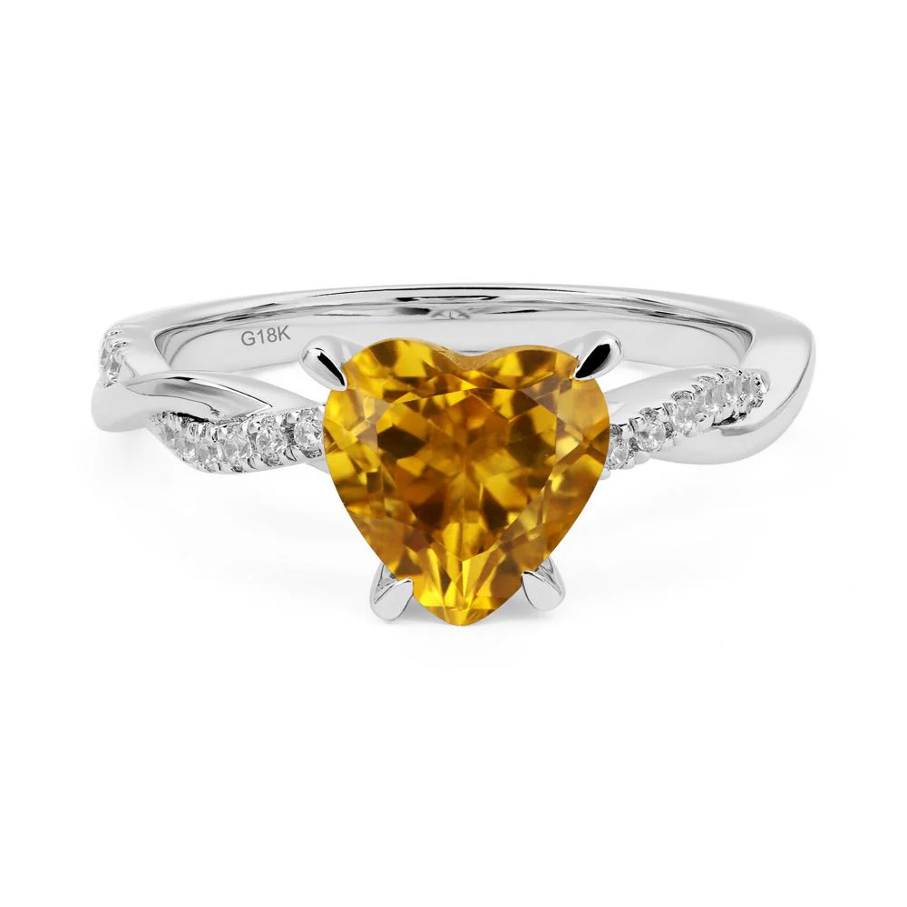 Twisted Heart Shaped Citrine Ring - Image 7