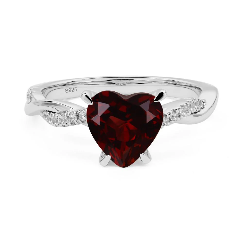 Garnet Twisted Shank Engagement Ring - Image 2