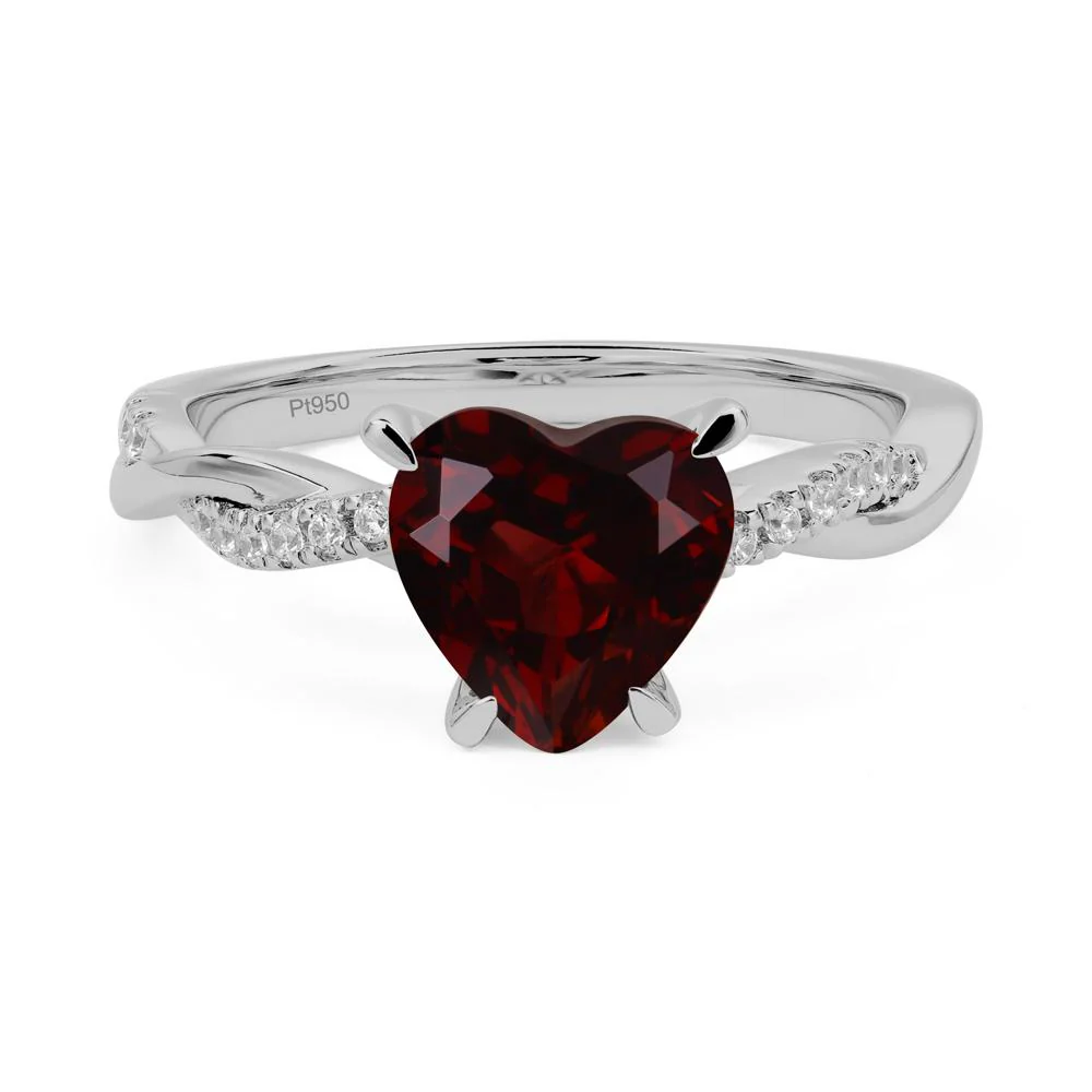 Garnet Twisted Shank Engagement Ring - Image 6