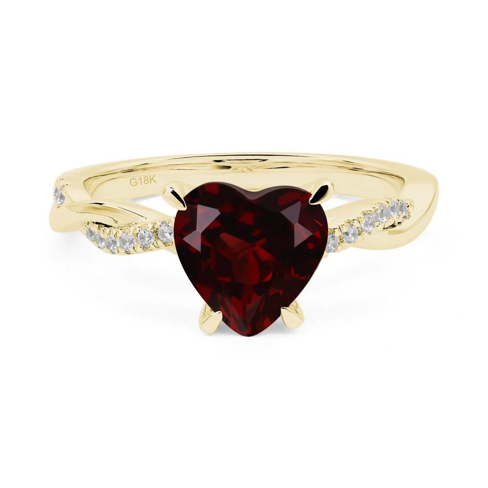 Garnet Twisted Shank Engagement Ring - Image 8