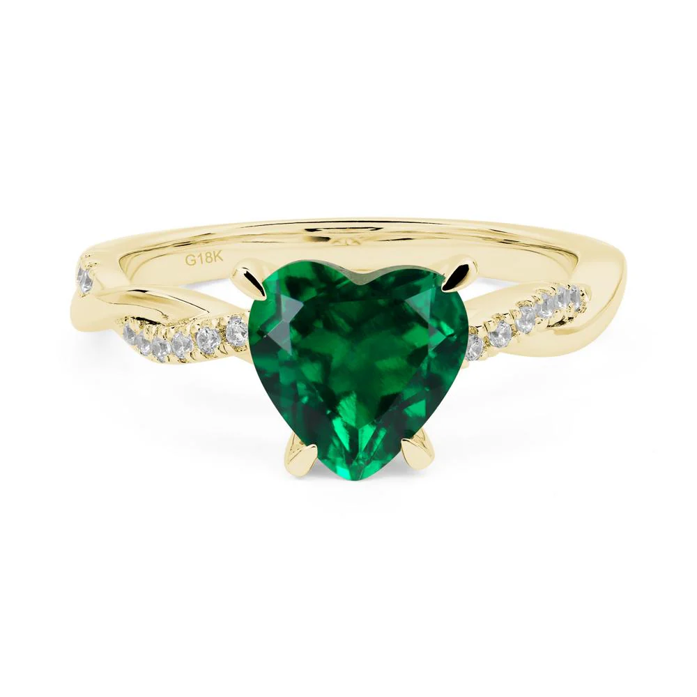 Emerald Heart Twist Ring - Image 8
