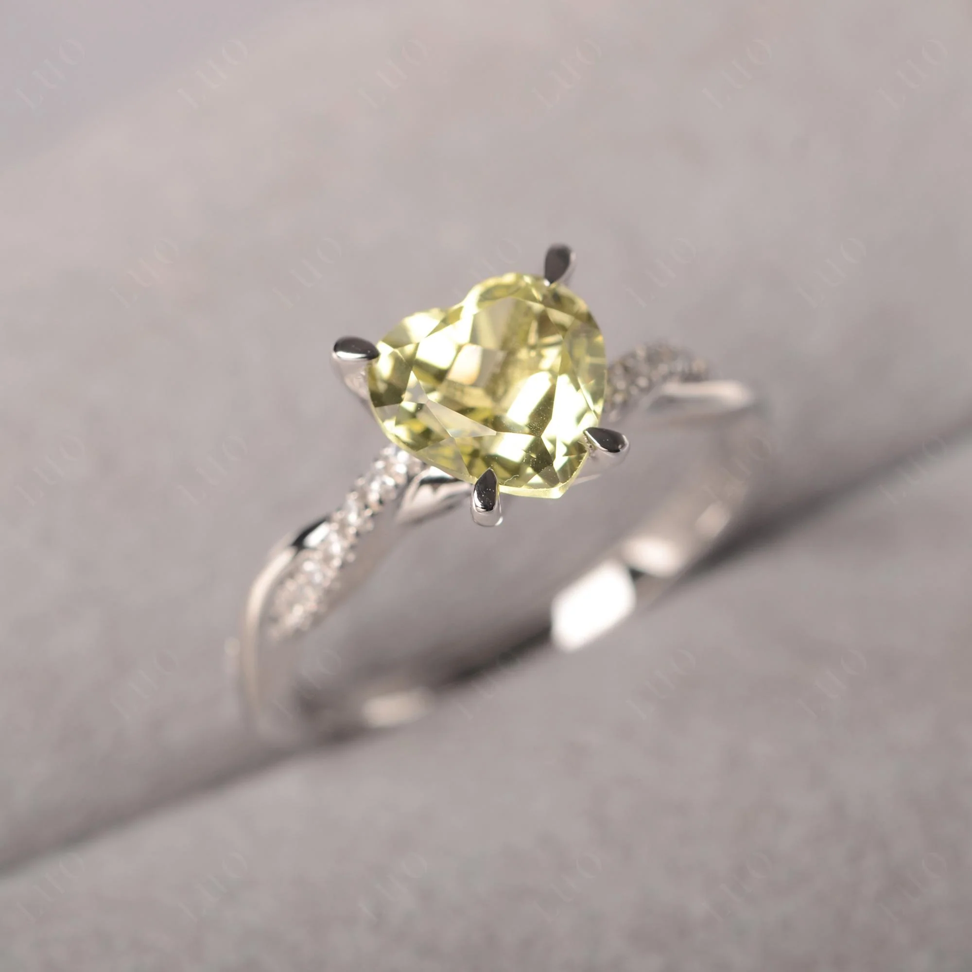 Lemon Quartz Heart Twist Ring - Image 11