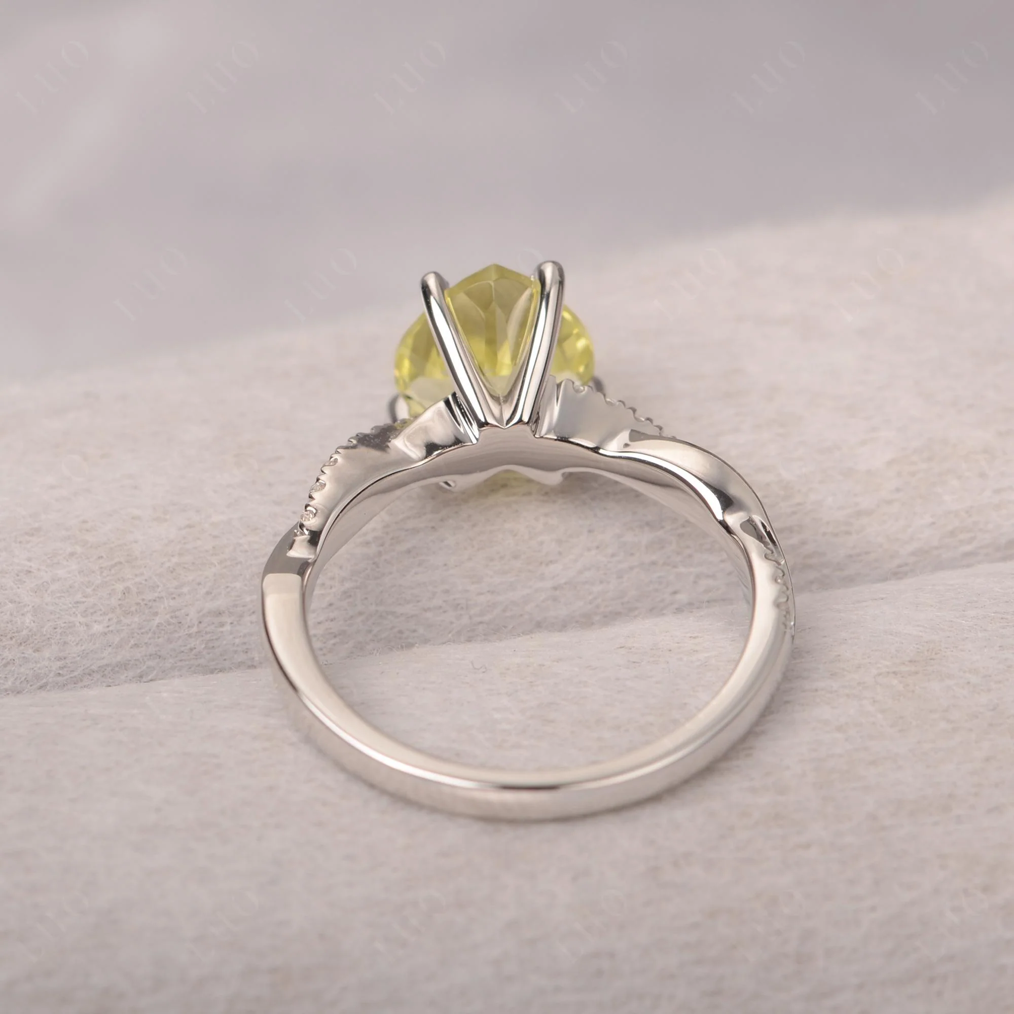 Lemon Quartz Heart Twist Ring - Image 12