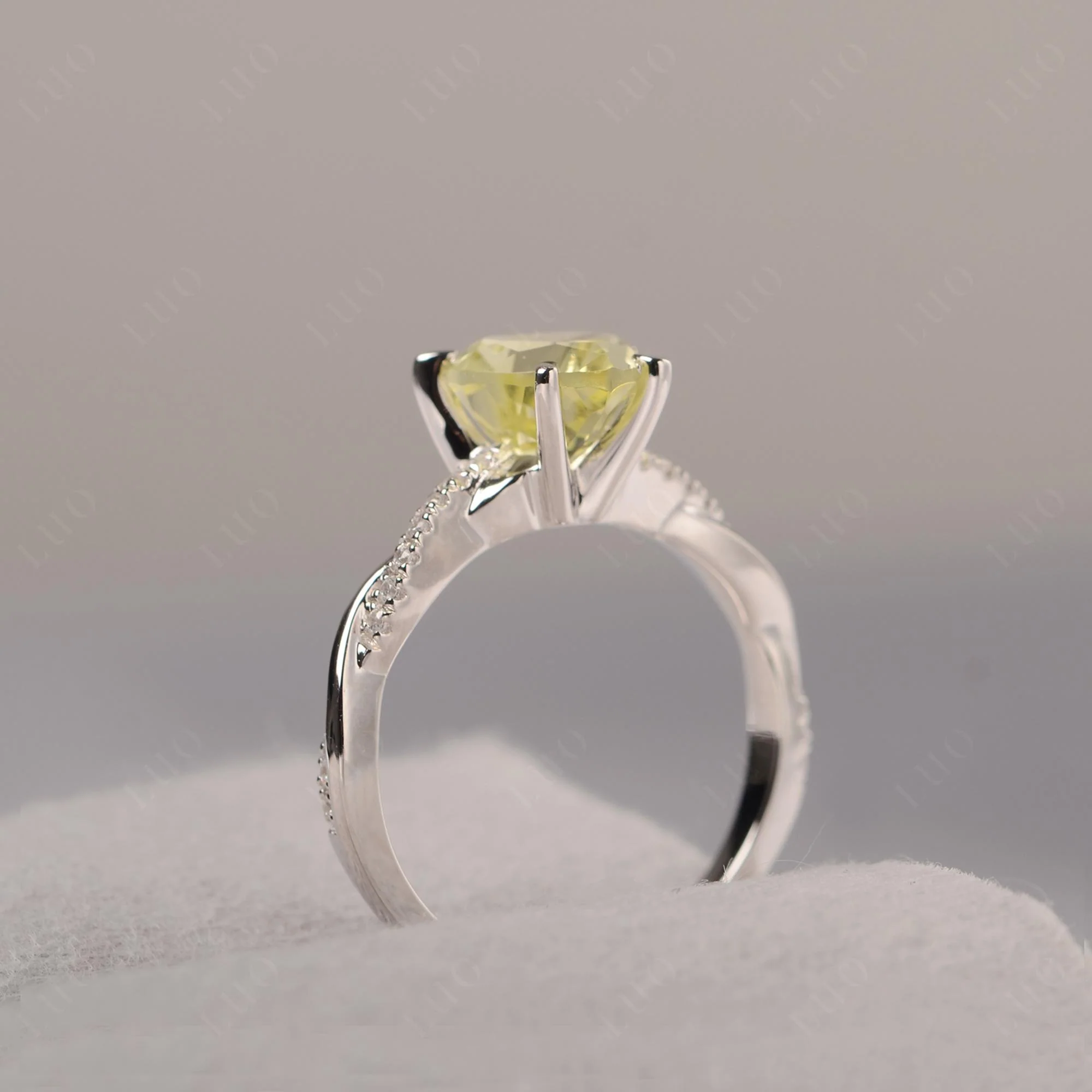 Lemon Quartz Heart Twist Ring - Image 13