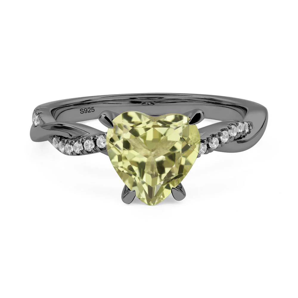 Lemon Quartz Heart Twist Ring - Image 3