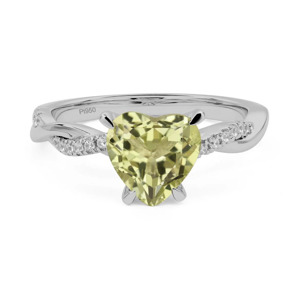 Lemon Quartz Heart Twist Ring - Image 6