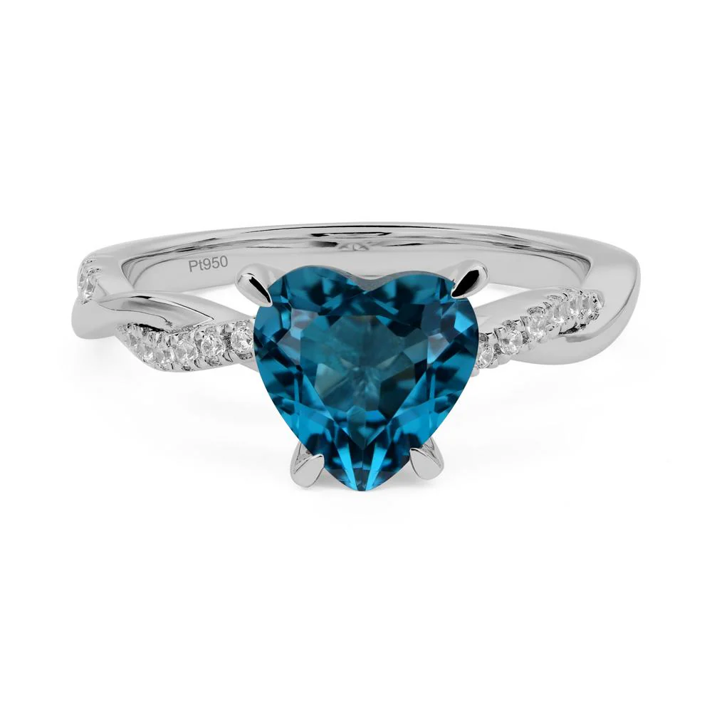 London Blue Topaz Twisted Shank Engagement Ring - Image 6