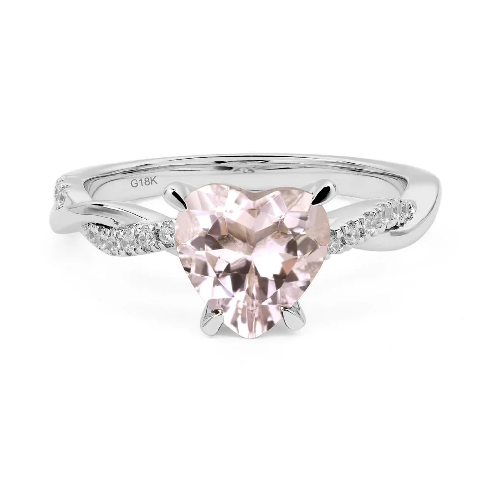 Morganite Twisted Pave Engagement Ring - Image 7