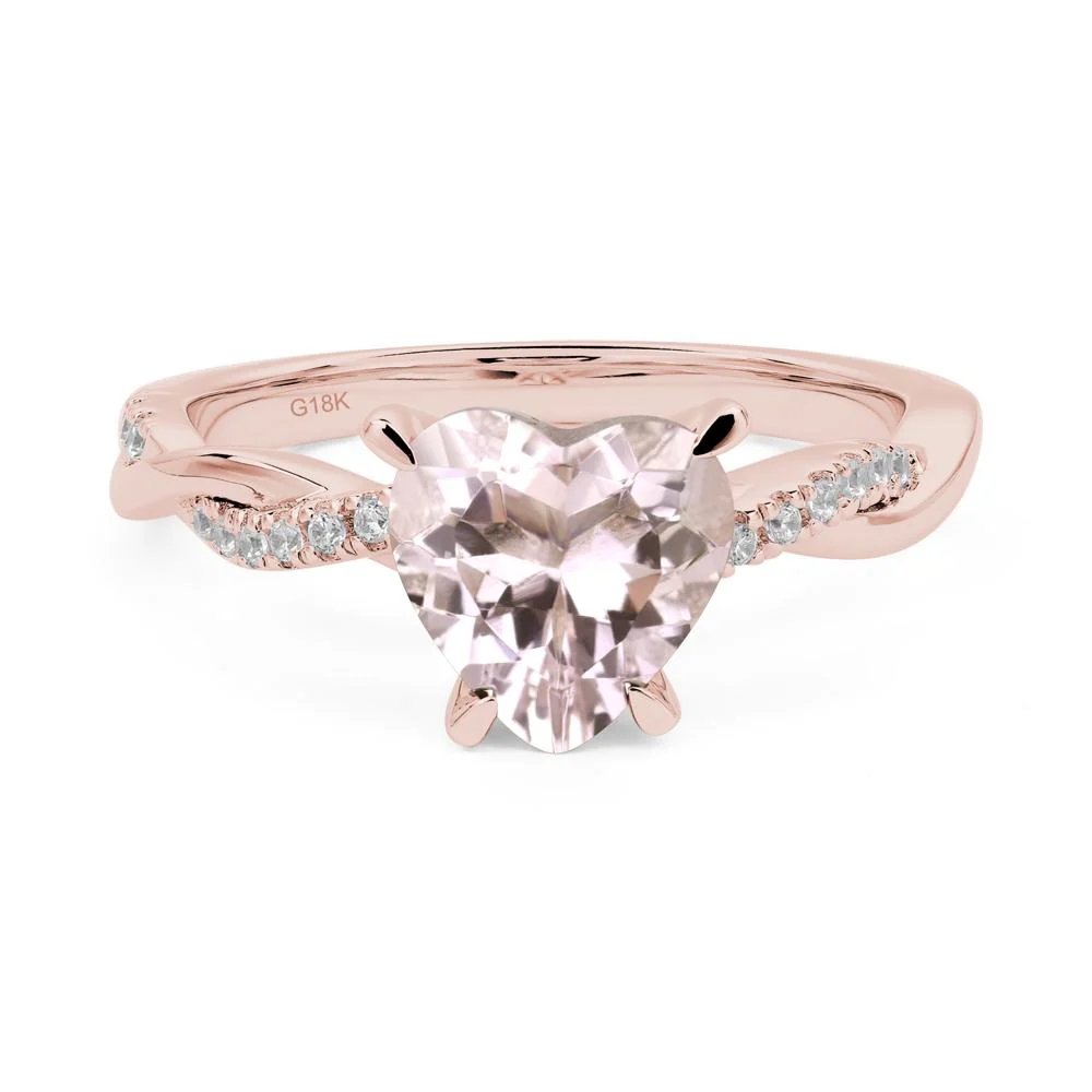 Morganite Twisted Pave Engagement Ring - Image 9