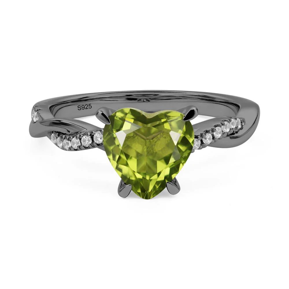Peridot Heart Twist Ring
