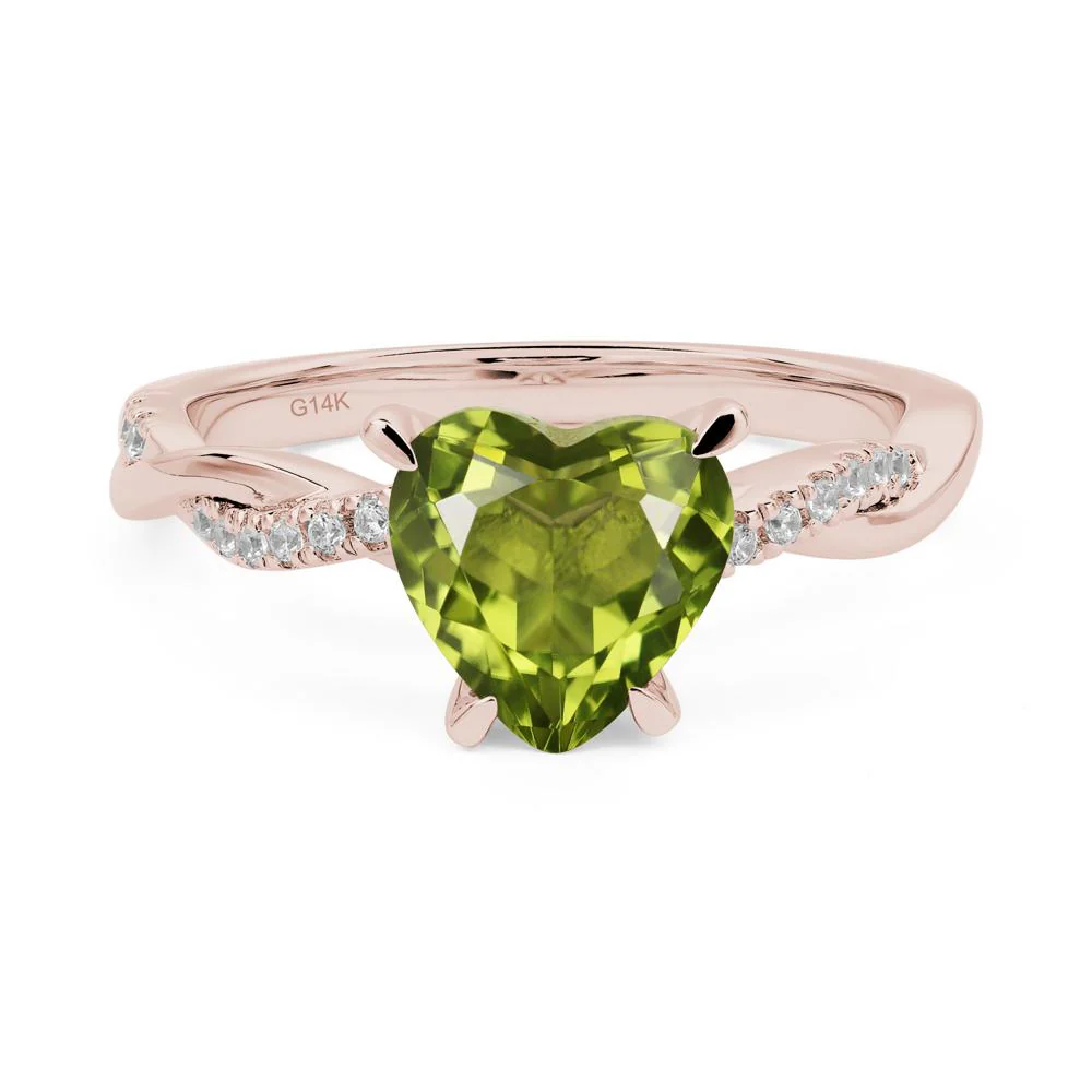 Peridot Heart Twist Ring - Image 5