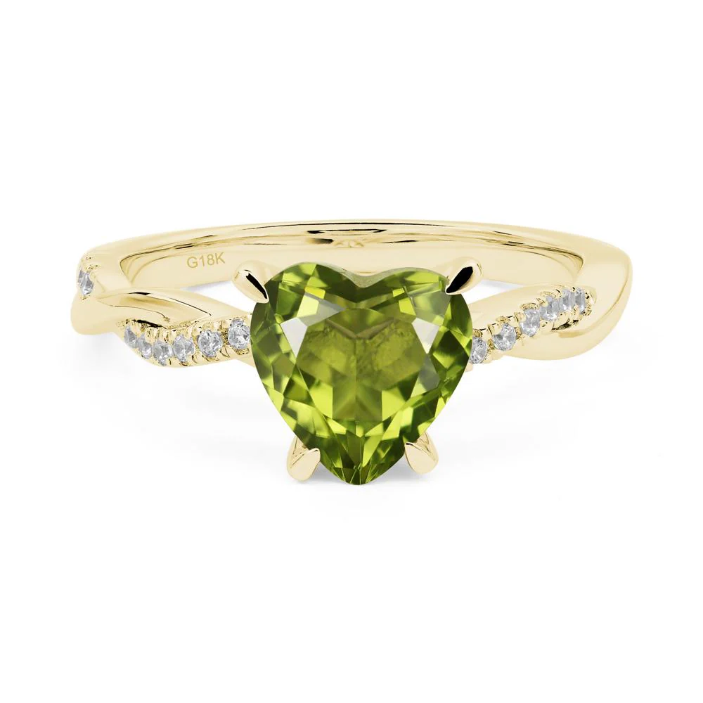 Peridot Heart Twist Ring - Image 8