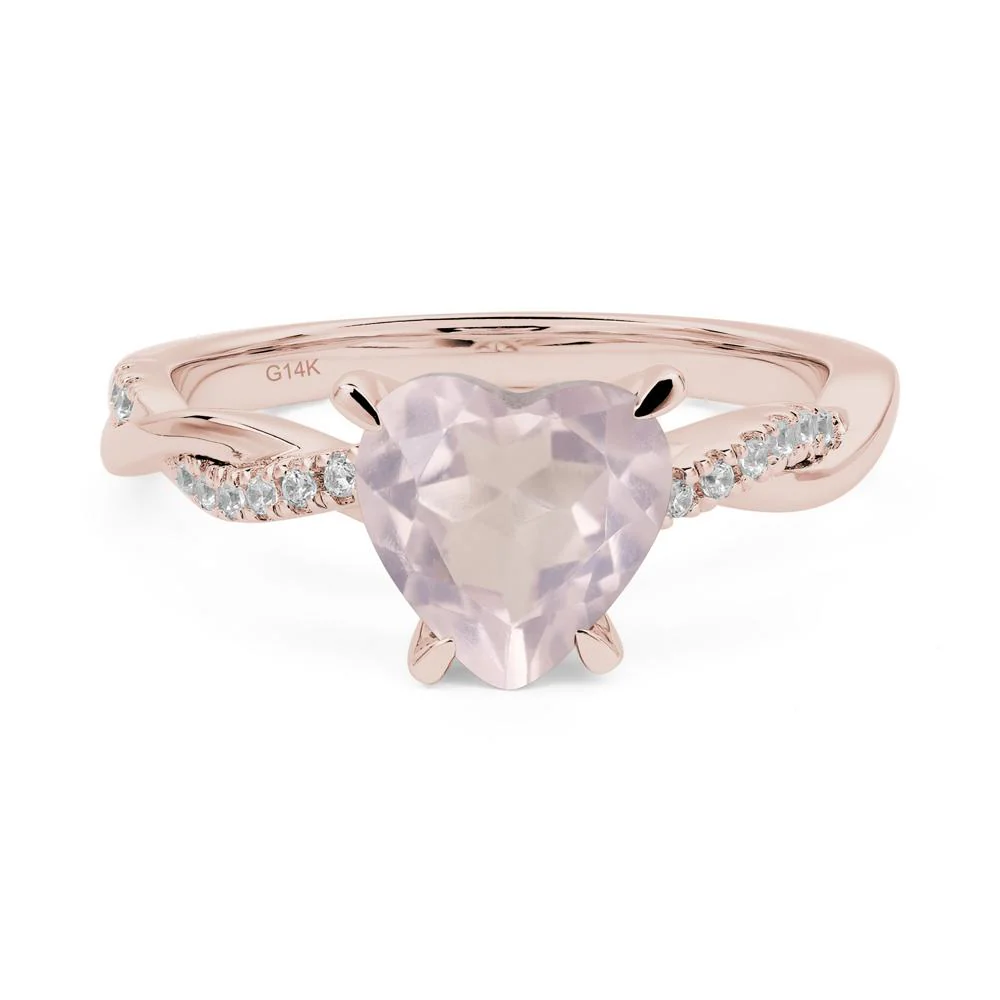 Rose Quartz Twisted Shank Engagement Ring