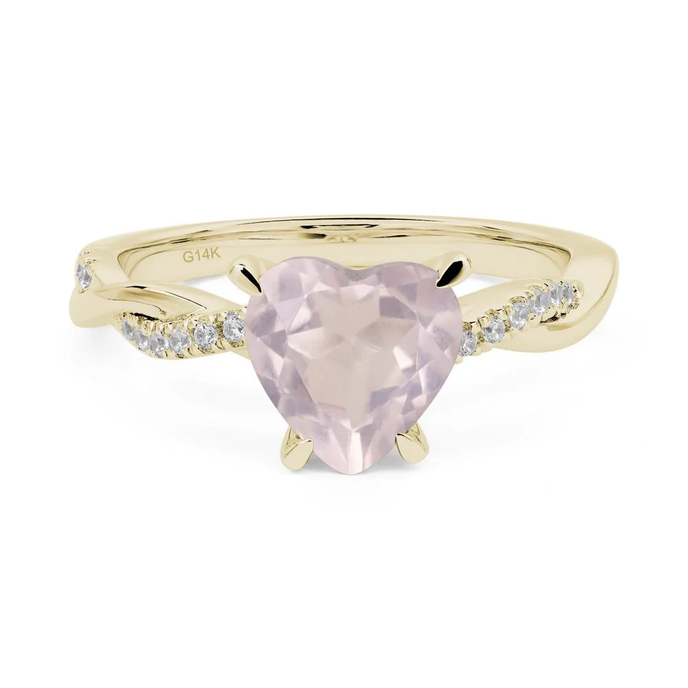Rose Quartz Twisted Shank Engagement Ring - Image 5