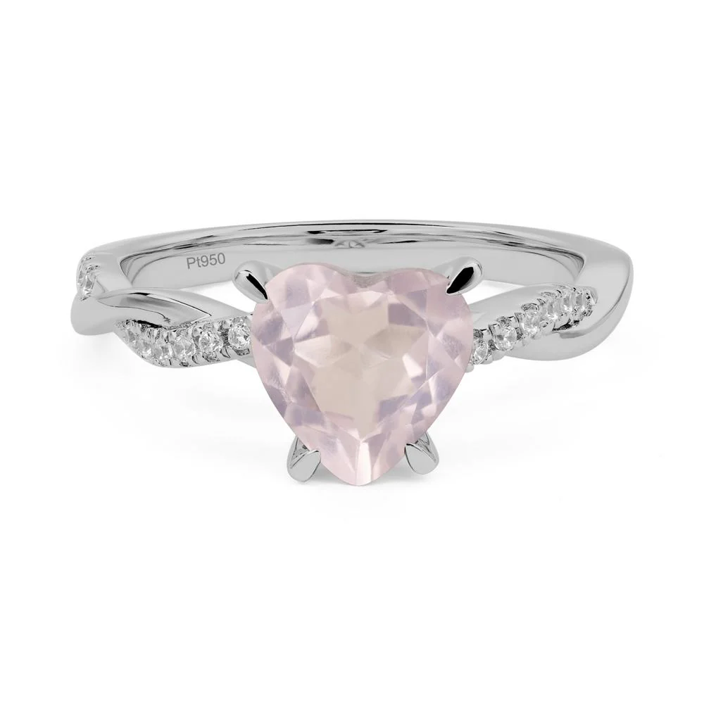 Rose Quartz Twisted Shank Engagement Ring - Image 6