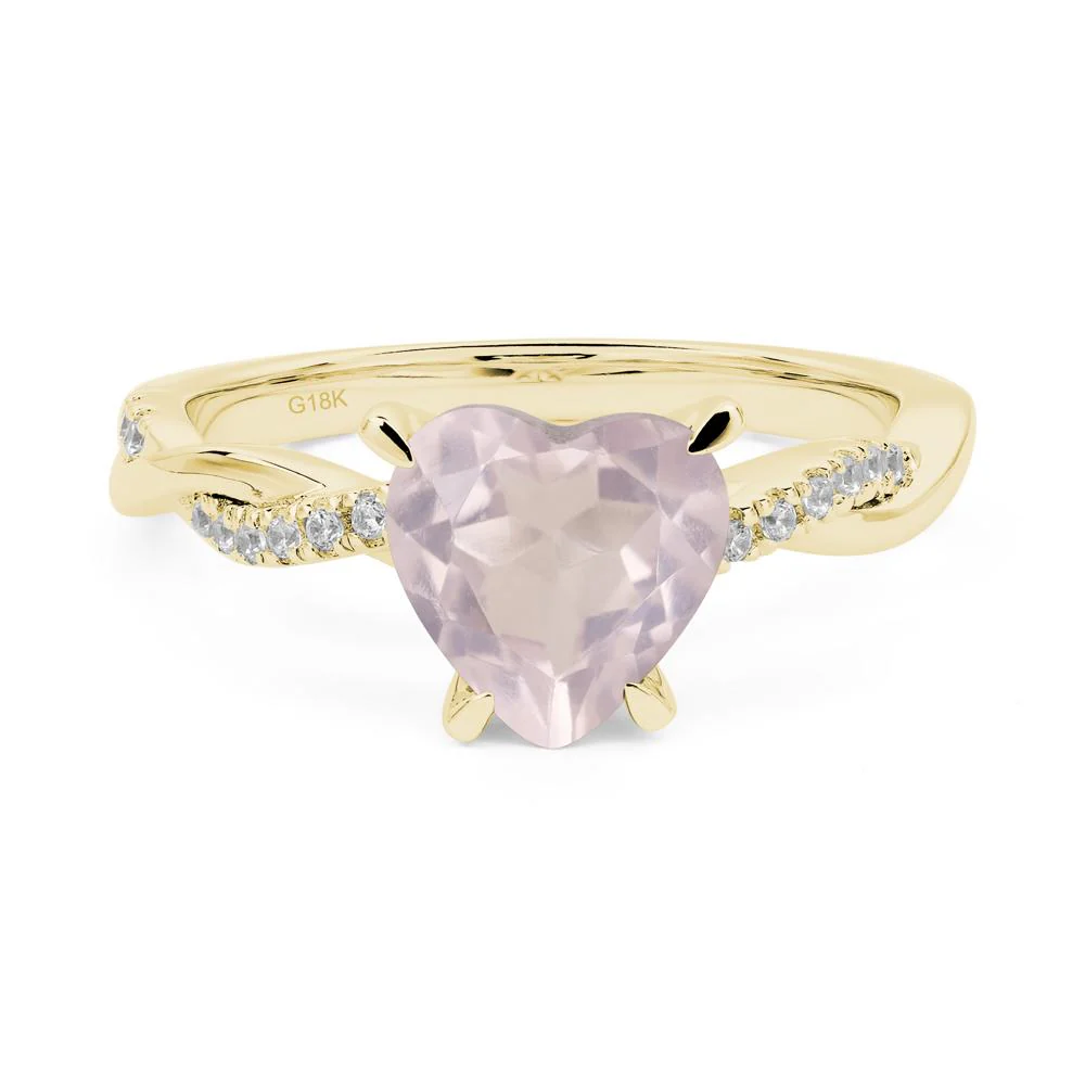 Rose Quartz Twisted Shank Engagement Ring - Image 8