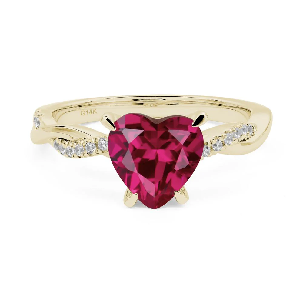 Ruby Twisted Pave Engagement Ring - Image 4
