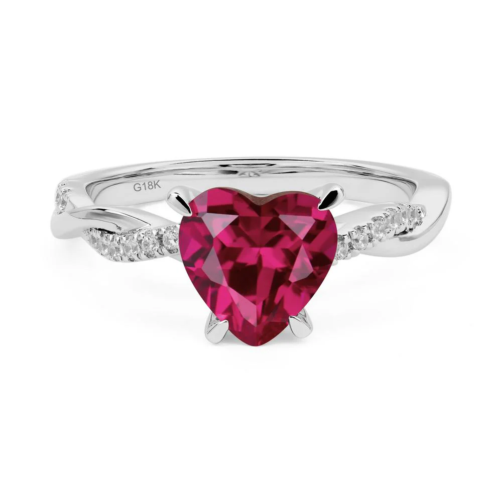 Ruby Twisted Pave Engagement Ring - Image 7