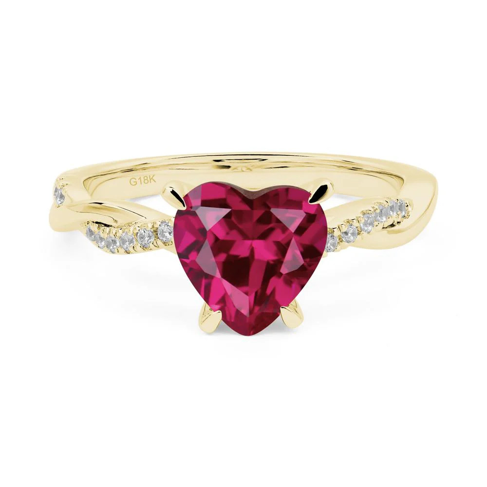 Ruby Twisted Pave Engagement Ring - Image 8