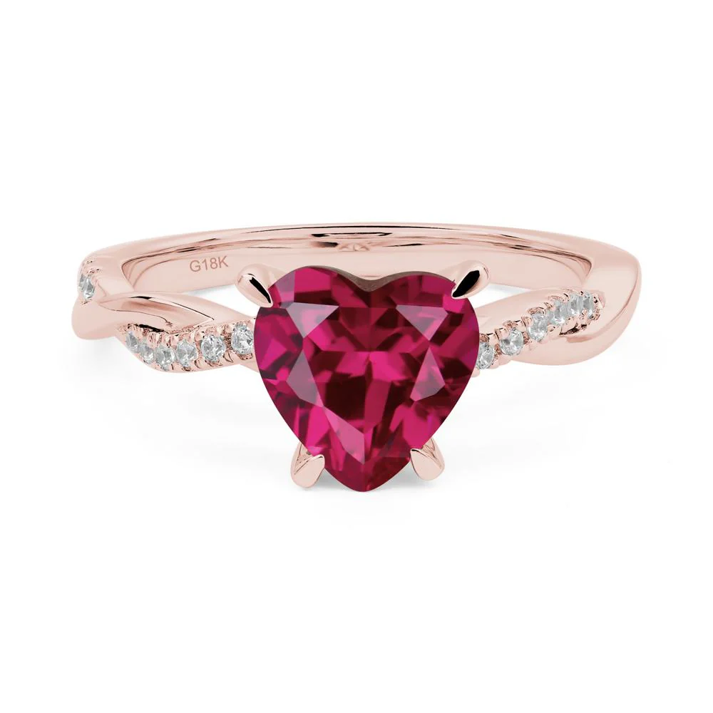 Ruby Twisted Pave Engagement Ring - Image 9