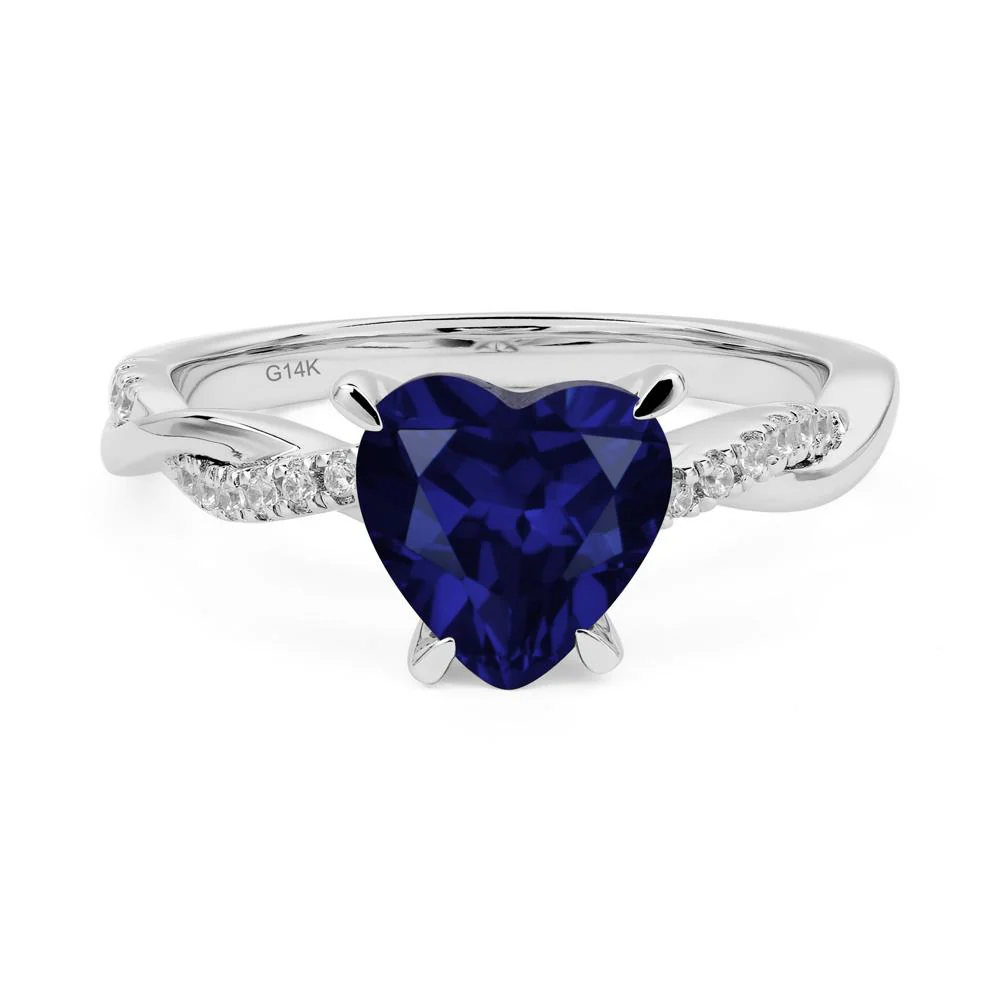 Twisted Heart Shaped Sapphire Ring - Image 4