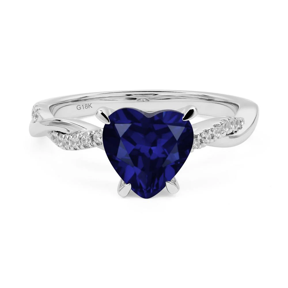 Twisted Heart Shaped Sapphire Ring - Image 7