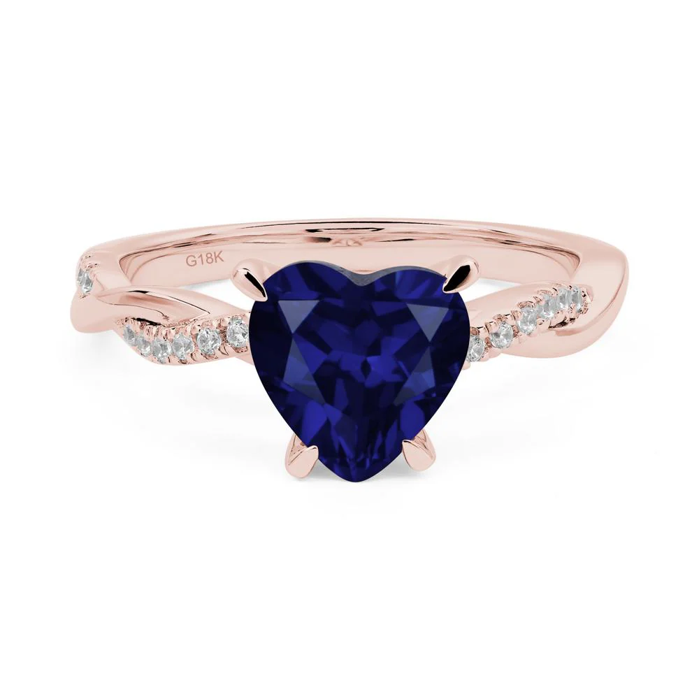 Twisted Heart Shaped Sapphire Ring - Image 9